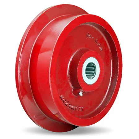 (image for) Caster; Rigid; 6" x 1-7/16" (6-7/8"x1-13/16"); Single Flange Cast Iron; Plate (4"x4-1/2"; holes: 2-5/8"x3-5/8"); Zinc; Twin 6205 Bearings; 1250#; 600° F (Item #63149)
