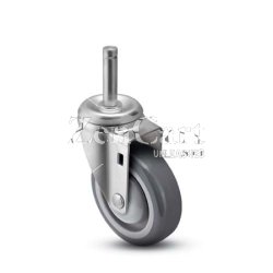 (image for) Caster; Swivel; 4" x 1-1/4"; PolyU on PolyO (Gray); Grip Ring (7/16" x 1-1/4"); Zinc; Precision Ball Brng; 300#; Dustcap; Bearing Covers (Item #65947)