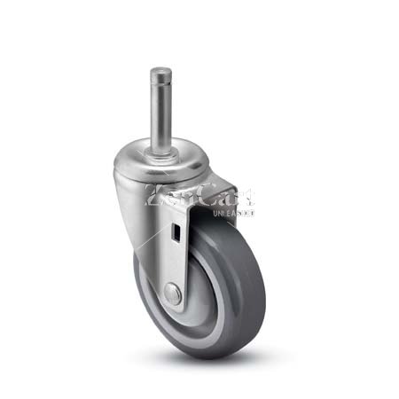 (image for) Caster; Swivel; 5"x1-1/4"; Monoprene (Flat); Grip Ring (7/16"x1-1/4"); Zinc; Precision Ball Brng; 325#; Bearing Cover (Item #67150)