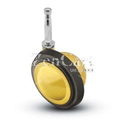 (image for) Caster; Ball; Swivel; 3"; Rubber; Hard; Grip Neck; 5/16"x1-1/2"; Brass; Acetyl/ Resin Brng; 100# (Item #69573)