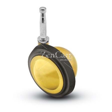 (image for) Caster; Ball; Swivel; 3"; Rubber; Hard; Grip Neck; 5/16"x1-1/2"; Brass; Acetyl/ Resin Brng; 100# (Item #69573)