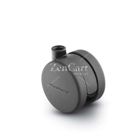 (image for) Caster; Twin; Swivel; 2" (50mm); Nylon; Stemless; Black; Rivet Brng; 75# (Receives Shepherd 3/8" x 1-1/8" stem) (Item #69561)