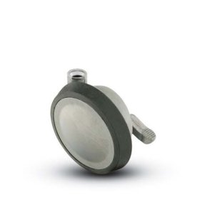 Caster; Ball; Swivel; 3"; Rubber; Hard; Stemless; Chrome; Satin; Acetyl/ Resin Brng; 100#; Pedal Lock; Wheel (Receives Shepherd 3/8" x 1-3/4" long stem) (Item #69599)