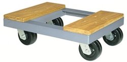 Dollies; 24" L x 18" W x 7-1/2" H; Metal (1-/4" Angle Steel Frame); Hardwood Contact Boards; 5" x 2" Phenolic Swivel Casters; Roller Brngs 3000# (Item #87658)