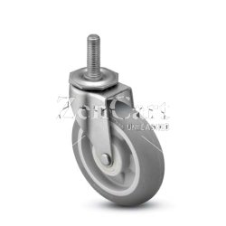 (image for) Caster; Swivel; 5" x 1-1/4"; Monoprene (Donut); Threaded Stem (3/4"-10TPI x 1-3/4"); Zinc; Prec Ball Brng; 300#; Bearing Cover; Dust Cover (Mtl) (Item #63666)