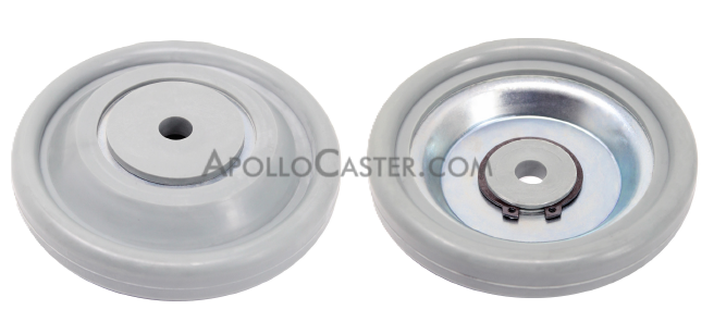 (image for) Rolling Bumper; 5\" Diameter; 13/16\" Height; Rubber bonded to zinc plated insert; Fits 1/2\" caster stem (Item #87365)