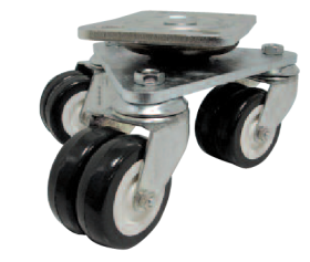 (image for) Stage & Scenery Dolly; 3" dual wheels; 4" x 4.5" connecting plate; Ball bearings in the wheels; Extreme ease of movement; 870# Capacity (Item #87016)