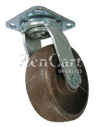(image for) Caster; Swivel; 6" x 2"; Glas/ Nylon; Blk; Hi-Tmp; -20°F to +350°F;Plt (4"x4-1/2"; hls: 2-5/8"x3-5/8" slt to 3"x3"; 3/8" blt); Stnls; Stnls Prec BB; 1250#; Warr (Item #63304)