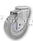 (image for) Caster; Swivel; 4" x 1-1/4"; PolyU on PolyO (Gray); Hollow Kingpin (1/2" bolt hole); Zinc; Plain bore; 275#; Dust Cover (Mtl) (Item #65170)