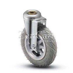 (image for) Caster; Swivel; 6" x 1-1/4"; Flat Free (Grey); Hollow Kingpin (1/2" bolt hole); Zinc; Ball Brng; 150# (Item #66178)