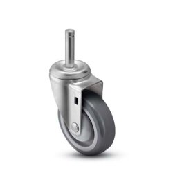 Caster; Swivel; 5"x1-1/4"; Monoprene (Flat); Grip Ring (7/16"x1-1/4"); Zinc; Precision Ball Brng; 325#; Bearing Cover (Item #67150)
