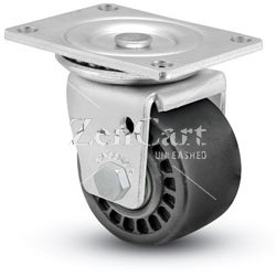 (image for) Caster; Swivel; 3" x 1-13/16"; Glass/ Nylon; Top Plate (3-1/8"x4-1/8"; holes: 2-3/8"x3-3/8"; 5/16" bolt); Zinc; Precision Ball Brng; 1000# (Item #65633)