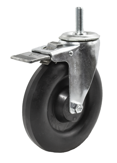 (image for) Caster; Swivel; 4\" x 1-1/4\"; Polyolefin LD; Threaded Stem (1/2\"-13TPI x 1-1/2\"); Zinc; Ball Brng; 275#; Warranty; Total Lock (Item #63199)