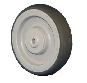 (image for) Wheel; 4" x 1-1/4"; Thermoplastized Rubber (Gray); Precision Ball Brng; 3/8" Bore; 1-9/16" Hub Length; 260#; Bearing Cover (Item #89087)