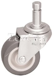 (image for) Caster; Swivel; 2" x 13/16"; Thermoplastized Rubber (Gray); Grip Ring (7/16" x 1-3/16"); Zinc; Plain bore; 80# (Item #67104)