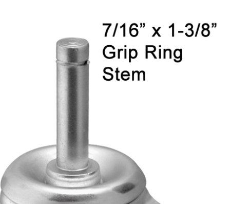 (image for) Caster; Swivel; 4" x 1-1/4"; PolyU on PolyO (Gray); Grip Ring (7/16" x 1-3/8"); Zinc; Precision BB (Single); 250#; Dust Cover (Mtl); Thread guards (Item #65320)