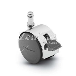 (image for) Caster; Twin; Swivel; 2in (50mm); Nylon; Grip Ring; 7/16x7/8; Bright Chrome; Zinc Body; 75#; Pedal Lock; Wheel; Hood (Item #68112)