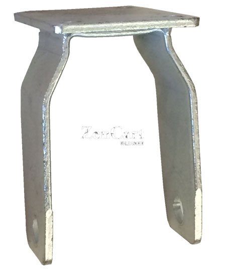 (image for) Yoke; Rigid; 10" x 3"; Plate (4-1/2"x6-1/4"; holes: 2-7/16"x4-15/16" slotted to 3-3/8"x5-1/4"; 1/2" bolt); Zinc; 3/4" Bore; 3-5/8" Hub Length; 2000# (Item #87761)