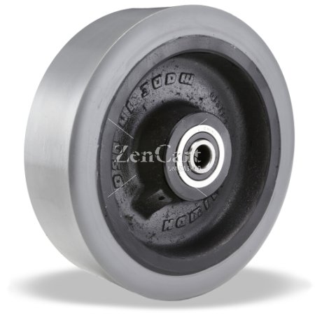 (image for) Wheel; 10" x 3"; 1" Thick 95A Gray PolyU on CastWheel; 10" x 3"; 1" Thick 95A Gray PolyU on Cast Iron; Sealed Prec Ball Brngs; 1" Bore; 3-1/2" Hub Length; 4000# (Item #87278)