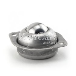 (image for) Ball Transfer; Low Profile; 1" Stainless Steel ball; Flange (2-1/8"x2-3/4": two holes: 2-3/16" apart); Carbon Steel housing; 75#; Low 3/4" inch profile (Item #88805)