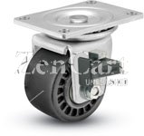 (image for) Caster; Swivel; 3" x 1-13/16"; Glass/ Nylon; Top Plate (3-1/8"x4-1/8"; holes: 2-3/8"x3-3/8"; 5/16" bolt); Zinc; Precision Ball Brng; 1000#; Sure-Lok brake (Item #65513)