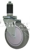 (image for) Caster; Swiv; 4" x 1-1/4"; PolyU on PolyO (Gray); Expandable Adapter (1-3/8" - 1-1/2" ID tubing); Zinc; Ball Brng; Wgt Cap: 275# (Item #65380)