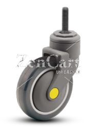 (image for) Caster; Swivel; 5" x 1-1/4"; Thermoplastized Rubber (Gray); Threaded Stem (1/2"-13TPI x 2-11/16"); Nylon Yoke; Precision Ball Brng; 325#; Thread guards (Item #63918)