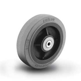 (image for) Wheel; 6" x 2"; Conductive ESD TPR Rubber (Gray); Roller Brng; 3/4" Bore; 2-7/16" Hub Length; 450# (Item #87141)
