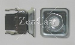 (image for) Socket; 7/8" ID (fits 1" OD 16 - 18 ga Tubing); Steel Spring Retention Threaded Stem Receiver; accepts 3/8"-16TPI Stem; Square (Item #88234)