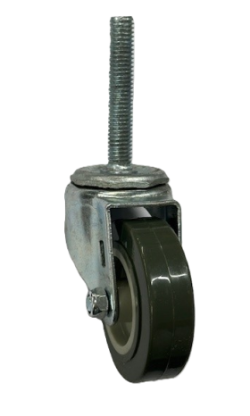 (image for) Caster; Swivel; 3" x 1"; PolyU on PolyO (Gray); Threaded Stem; 1/2"-13TPI x 2-13/16"; Zinc; Plain bore; 175# (Item #68446)