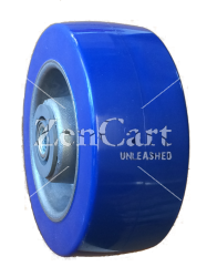(image for) Wheel; 4 x 2; PolyU (Bl) on Alum; Plain bore; 800#; 1-3/16 Bore; 2-3/16 Hub Length (Item #89721)