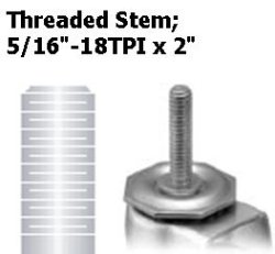 (image for) Caster; Ball; Swivel; 3"; Rubber; Hard; Threaded Stem; 5/16"-18TPI x 2"; Chrome; Reg or Bright; Acetyl/ Resin Brng; 100#; Pedal Lock; Wheel (Item #69527)