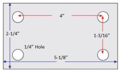 (image for) Caster; Rigid; 3" x 1-1/4"; Cast Iron; Plate (2-1/4" x 5-1/8": holes: 1-3/16" x 4"; 1/4" bolt); Zinc; Plain bore; 300# (Item #63434)