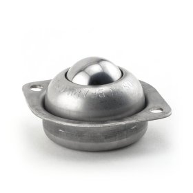 Ball Transfer; Low Profile; 1" Stainless Steel ball; Flange (2-1/8"x2-3/4": two holes: 2-3/16" apart); Stainless Steel housing; 75#; Low 3/4" inch profile (Item #89098)