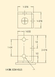(image for) Caster; Swivel; 5" x 1"; Rubber (Soft; non-marking); Angle Iron Bracket (1-3/16"x2-1/16"; 3 holes; 1/4" bolt); Zinc; Plain bore; 125# (Item #65679)