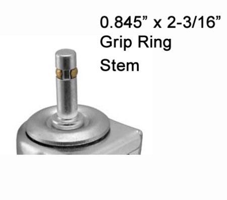 (image for) Caster; Swivel; 3" x 13/16"; Thermoplastized Rubber (Gray); Grip Ring (7/16" x 1-3/8" w/ brass band); Zinc; Plain bore; 110#; Friction brake (Item #63130)