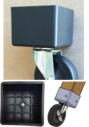 Workbench Bracket; Fits 4"x4" Post, Works with any 3/8" Threaded Stem Caster. Adds 5/8" height. Easy to install. 3" exterior height; 2-3/8" interior depth. (Item #88387)