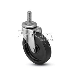 (image for) Caster; Swivel; 2" x 7/8"; Rubber; Hard; Threaded Stem; 5/16"-18TPI x 1"; Zinc; Nylon Brng; 100# (Item #68083)