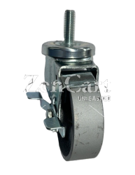 (image for) Caster; Swivel; 3" x 1-1/4"; Cast Iron; Threaded Stem (1/2"-13TPI x 1-1/2"); Zinc; Plain bore; 350#; Dust Cover (Mtl); Tread brake (Item #64301)
