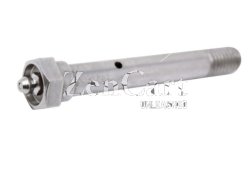 (image for) Axle & Nut; 3/8" x 2-1/2; Steel (Ductile); Brake Shoulder; Hex; Zerk Axle; use with 1-1/4 inch wheel with brake; or 1-1/2" wide (1-5/8" hub length) wheel) (Item #89118)