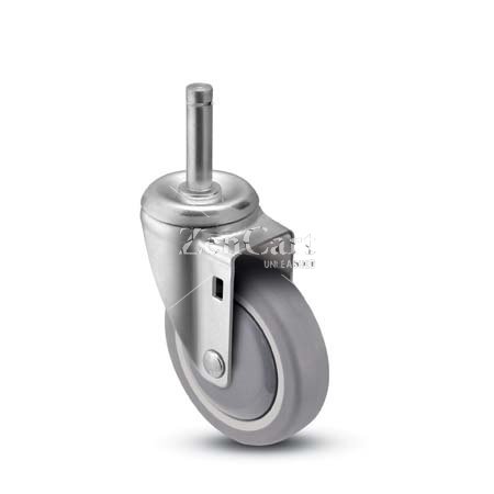 (image for) Caster; Swivel; 5" x 1-1/4"; PolyU on PolyO (Gr/Bg); Grip Ring (7/16" x 1-3/8"); Zinc; Plain bore; 300#; Dust Cover (Mtl) (Item #65533)