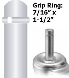 (image for) Yoke; Swivel; 4" x 1-1/4"; Grip Ring (7/16" x 1-1/2"); Zinc; 3/8" Bore; 1-5/8" Hub Length; 250# (Item #88479)