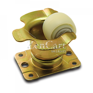 (image for) Caster; Swivel; Air Cargo Conveyor; 2-1/4" x 1-3/4"; Nylon; Plate; 3-3/16"x4-3/8": ); Gold Dichromate; Sealed Prec B.B; Prec Tprd Rcwy B; Toe Guard; 450# (Item #63483)
