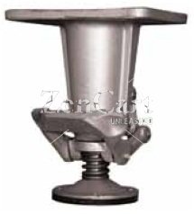 (image for) Floor Lock; For 10" Casters; Extended: 11-5/8"; Plate (4-1/2"x6-1/4"; holes: 2-7/16"x4-15/16" to 3-3/8"x5-1/4"; 1/2" bolt). (Item #89165)