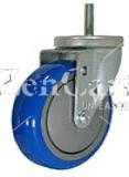 (image for) Caster; Swivel; 5" x 1-1/2"; PolyU on PolyO (Blue); Threaded Stem (1/2"-13TPI x 1-1/2"); Zinc; Roller Brng; 450# (Item #66198)