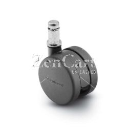(image for) Caster; Twin; Swivel; 2-3/8 (60mm); Nylon; Grip Ring; 7/16x1-7/16; Black; Rivet; 100# (Item #68727)