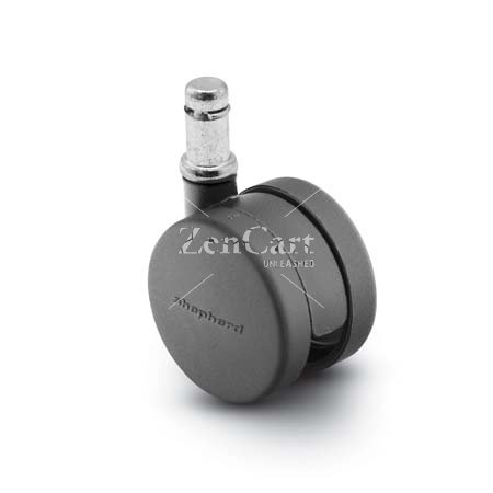 (image for) Caster; Twin; Swivel; 2" (50mm); Nylon; Grip Ring; 7/16" x 7/8"; Black; Rivet Brng; 75# (Item #69320)