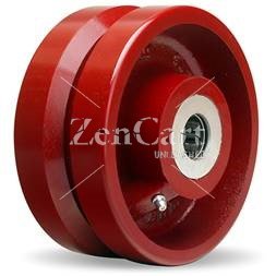 (image for) Wheel; 6" x 2-3/4"; V-Groove (7/8") Forged Steel; Plain bore; 1-15/16" Bore; 3-1/4" Hub Length; 4000#; 1/2"x1/4" Keyway with 2 set screws (Item #89113)