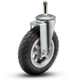 (image for) Caster; Swivel; 6"x1-1/4"; Flat Free (Black); Grip Ring (7/16"x1-7/16"); Zinc; Ball Brng; 150# (Item #69281)