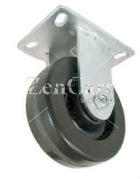 (image for) Caster; Rigid; 12" x 3-1/2"; Phenolic; Top Plate (6-1/4"x7-1/2": holes: 4-1/8"x6" slotted to 4-1/2"x6-1/8"; 1/2" bolt); Zinc; Roller Brng; 4000# (Item #65760)